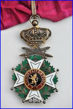 Belgique Ordre de Léopold, croix de commandeur en vermeil, à titre militaire