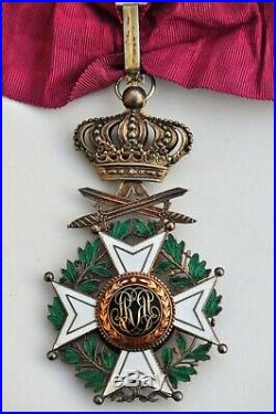 Belgique Ordre de Léopold, croix de commandeur en vermeil, à titre militaire