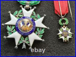 Belle Croix de Chevalier de la Légion d'Honneur 4ème Rép et sa réduction