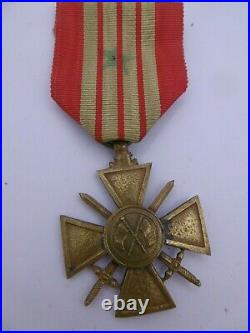 Belle Croix de Guerre 1943 dite de Giraud ruban d'époque french medal war