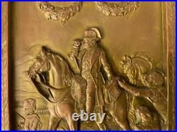 Belle Plaque En Bronze Napoleon 1er Sur Un Champ De Bataille