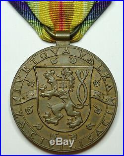 Belle médaille interalliée modèle TCHECOSLOVAQUIE guerre 14 18