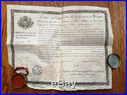 Brevet De Chevalier Ordre De Saint Louis 1817 Régiment Chasseurs Du Morbihan