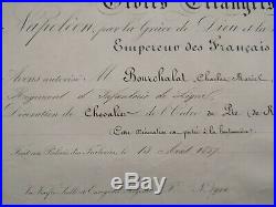Brevet Diplome Ordre De Pie IX 1857 Capitaine Infanterie Second Empire Napoleon