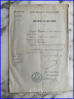 Brevet & Lettre De Nomination Chevalier Légion D'honneur 1871 Libermann Bazaine