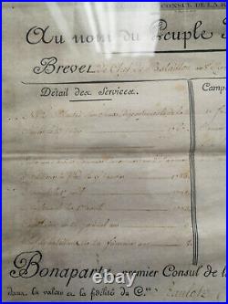 Brevet Militaire Officier Consulat 1803 Chef De Bataillon Signé Bonaparte Velin