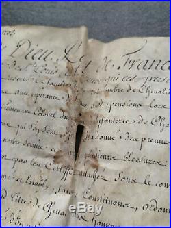 Brevet Ordre De Saint Louis 1714 Lieutenant Colonel Infanterie Louis XIV