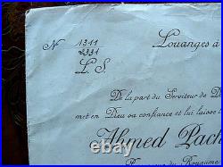 Brevet d'officier de l'ordre du Nichan Iftikhar