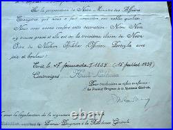 Brevet d'officier de l'ordre du Nichan Iftikhar