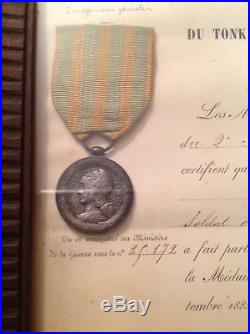 Brevet de L'Ordre Imperial Du Dragon De L'Annam et Medaille et Brevet Medaille C
