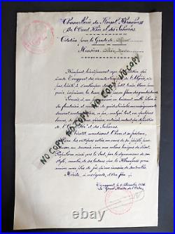 Brevet et citation de l'Ordre du Royal Khranfouss Touggourt 1936