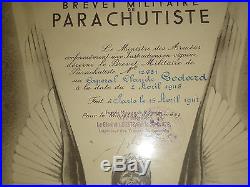 Brevet militaire de parachutiste N° 12 631 guerre d'Indochine authentique 1946