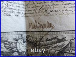 Brevet sur Vélin du Médaillon ou Ordre des Deux Épées, Époque Louis XV
