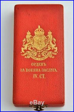 Bulgarie, Ordre du Mérite Militaire, officier en bronze doré, écrin d'origine