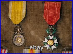 Cadre 7 médailles légion d'honneur méd. Militaire croix de guerre ww1 1914 18