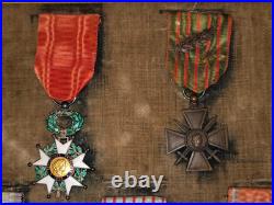 Cadre 7 médailles légion d'honneur méd. Militaire croix de guerre ww1 1914 18