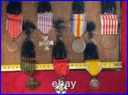 Cadre 7 médailles légion d'honneur méd. Militaire croix de guerre ww1 1914 18