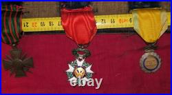 Cadre 7 médailles légion d'honneur méd. Militaire croix de guerre ww1 1914 18