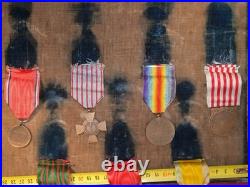 Cadre 7 médailles légion d'honneur méd. Militaire croix de guerre ww1 1914 18