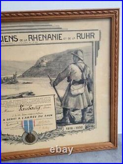 Cadre Medaille Militaire Avec Diplome Rhenanie Et Ruhr Ref Jerem