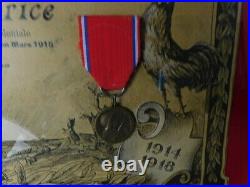 Cadre Militaire Avec 10 Medailles Guerre 1914-1918 Gaujoux Maurice