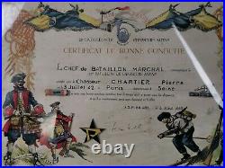 Certificat Bonne Conduite 22 BCA Chasseur Alpin Commando Partisan P. 04 Algérie