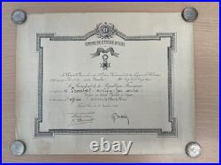 Certificat Diplôme Guerre Ordre De L'étoile Noire 1923