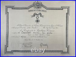 Certificat Diplôme Guerre Ordre De L'étoile Noire 1923