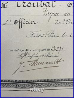 Certificat Diplôme Guerre Ordre De L'étoile Noire 1923