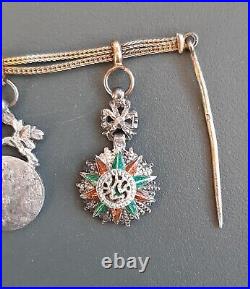 Chainette Luxe 1900 Médailles Miniature Légion d'Honneur Nicham Iftikar Officier