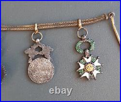 Chainette Luxe 1900 Médailles Miniature Légion d'Honneur Nicham Iftikar Officier