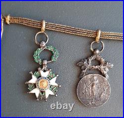 Chainette Luxe 1900 Médailles Miniature Légion d'Honneur Nicham Iftikar Officier