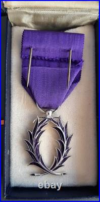 Chevalier Palmes Académiques Argent massif taille ordonnance Monnaie de Paris