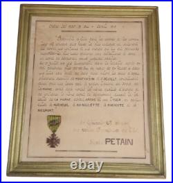 Citation à l'ordre du régiment 29ème Dragons croix de guerre français WW1 14 18