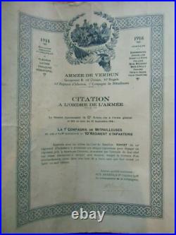 Citation ordre de l'armée 1 ére compagnie mitrailleuses 10 éme RI VERDUN 1916
