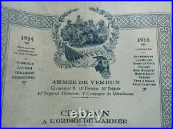 Citation ordre de l'armée 1 ére compagnie mitrailleuses 10 éme RI VERDUN 1916