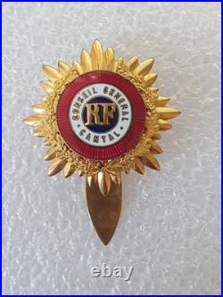 Conseil Général du Cantal, bronze doré et émail, 41 mm