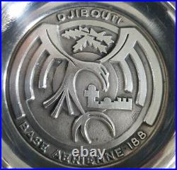 Coupelle FIA Lyon métal argenté Djibouti base aérienne 188 /1980's fond médaille