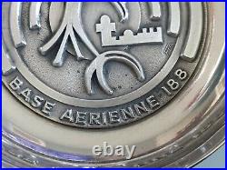 Coupelle FIA Lyon métal argenté Djibouti base aérienne 188 /1980's fond médaille