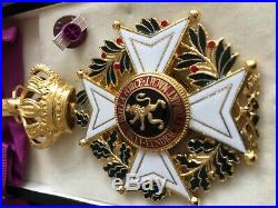 Croix De Commandeur Ordre De Leopold II Avec Sa Cravate D'origine