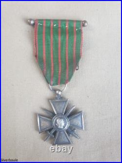 Croix De Guerre 1914/18 En Argent Avec Sa Boite