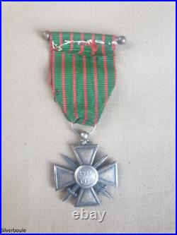 Croix De Guerre 1914/18 En Argent Avec Sa Boite