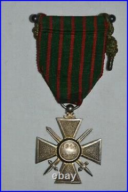 Croix De Guerre 1914/1918 Vermeil-1 Citation & Fourragere. French War Cross. 1°ww