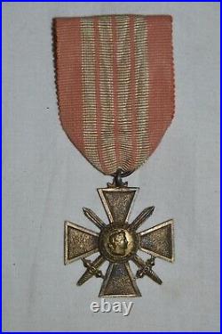 Croix De Guerre 1939 De Penurie- French War Cross Rare Alternative Model 2°ww