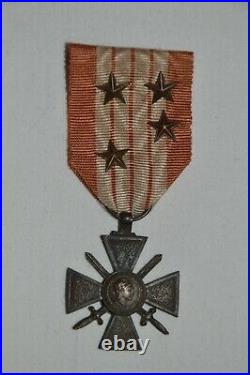 Croix De Guerre 1939 Modele De Milan-france Libre-italie-french War Cross 1943