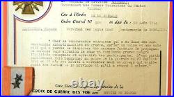 Croix T. O. E. INDOCHINE AVEC SON DIPLÔME CITATION. Gendarmerie Dong-Hoi 1954