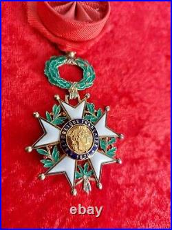 Croix d'officier de la légion d'honneur en vermeil III° république 4 WW2 TBE