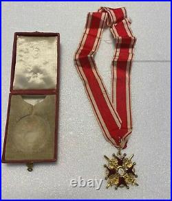 Croix de 3ème classe à titre militaire de Saint Stanislas (Russie) avec ecrin