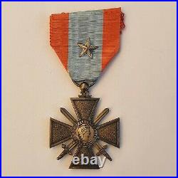 Croix de Guerre Théâtres d'Opération Extérieurs, en vermeil, poinçon au sanglier