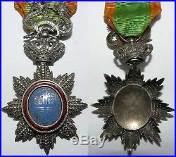 Croix de chevalier du Dragon d'Annam en argent Repercée 1886 1950